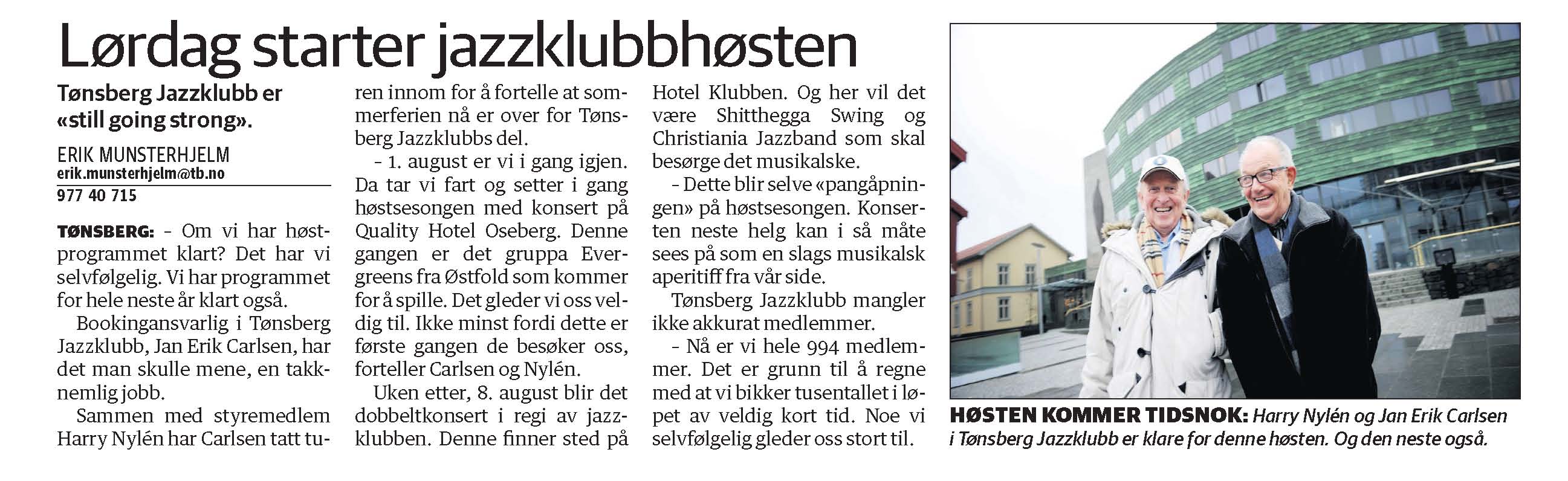 Omtale Tbg Blad 29. juli 2015